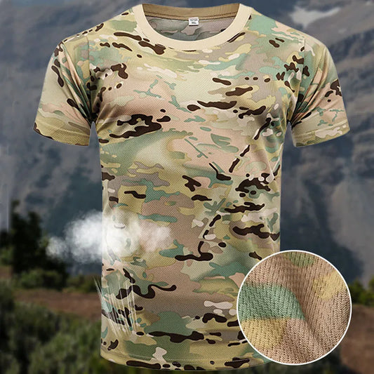 Quick Dry Camouflage T-shirt Men Gym Fitness