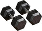 50lbs Hex Dumbbell Set of 2, Rubber Weights Exercise Fitness Dumbbell with Non-Slip Handles, Anti-roll for Men Home