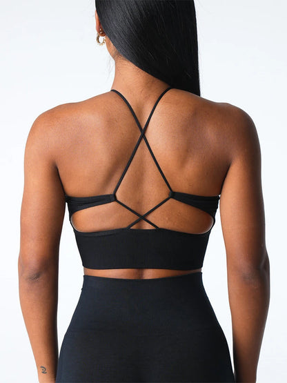 Womens Seamless Sports Bra Sleeveless Yoga Workout
