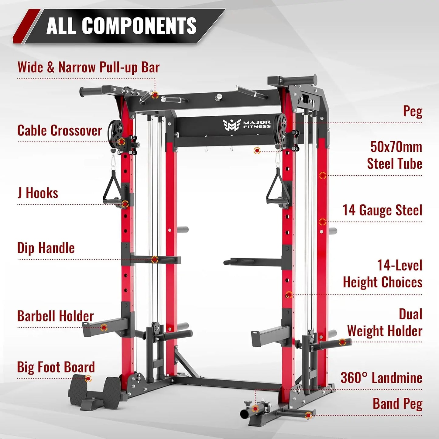 Multi-Functional Power Rack—1600lbs Capacity