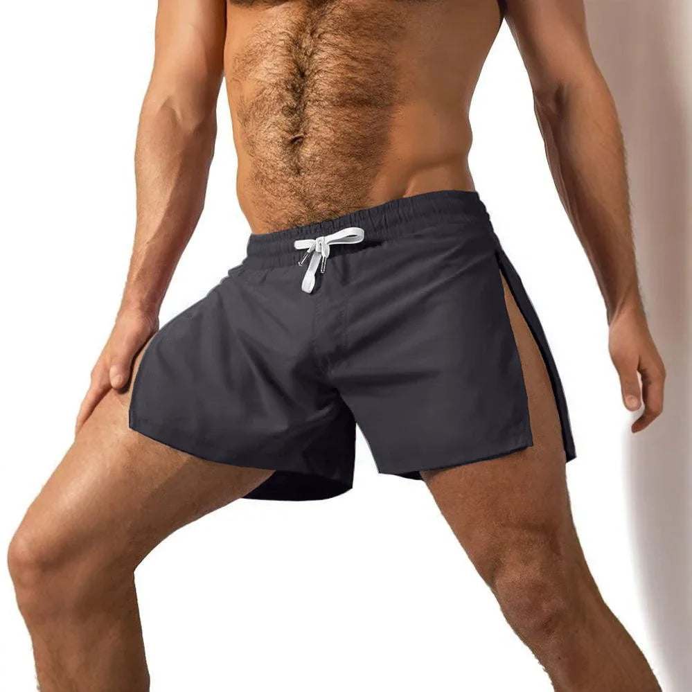 Sports Shorts Men Quick Dry Running Sport Gym Jogging Bottoms Men Fitness Training Side Zipper Shorts Pants Summer Beach Shorts