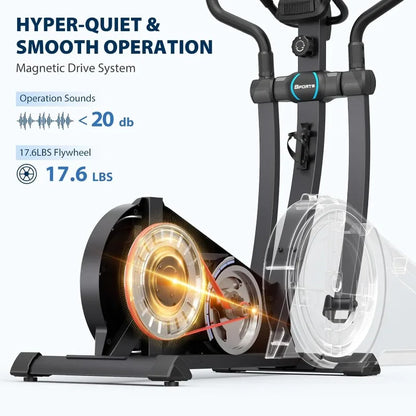 Dripex Elliptical Machine, Hyper-Quiet Magnetic Elliptical Exercise Machine for Home w/16 Levels Resistance, 8KG Flywheel,