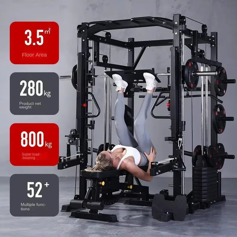 MIYAUP Multi-functional Power Cage Adjustable Pullup Squat 1000Lbs Capacity Comprehensive Fitness Barbell Rack