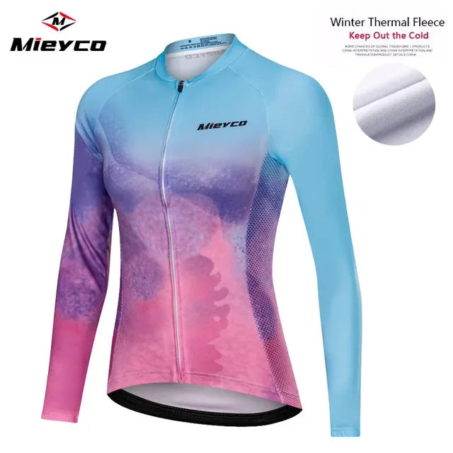 Thermal Fleece Cycling jersey Women  Long Sleeve