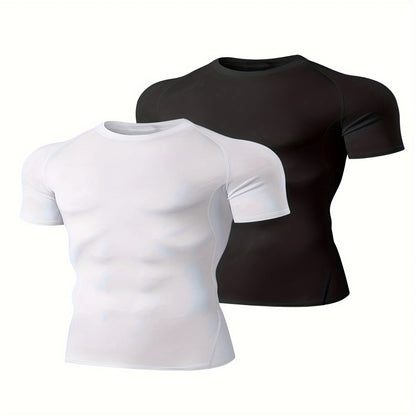 2pcs Compression Shirts, Men Short/Long Sleeve