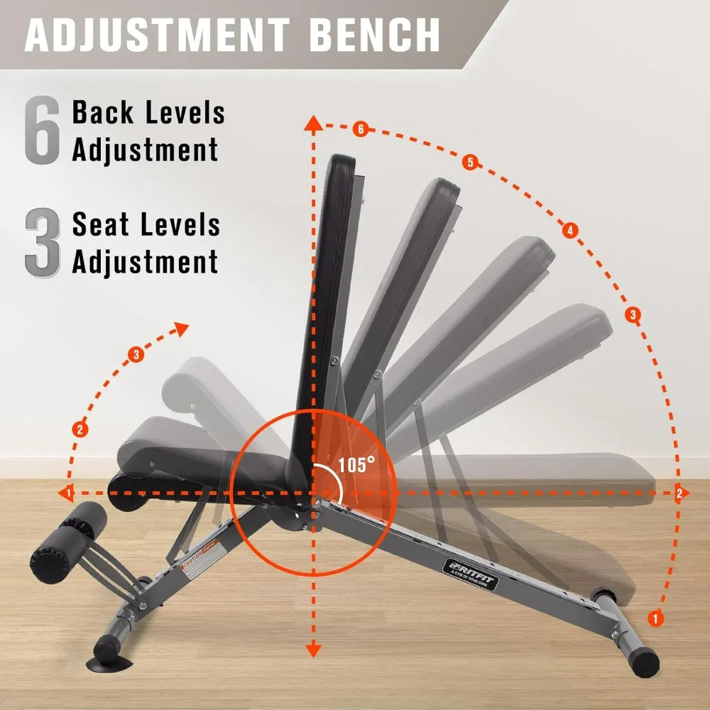 Adjustable/Foldable Utility Weight Bench Bonus Workout Poster