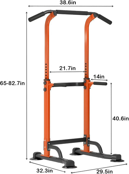 Power Tower Dip Station Pull Up Bar for Home Gym Adjustable Height Strength Training Workout Equipment,Pull Up Bar Station
