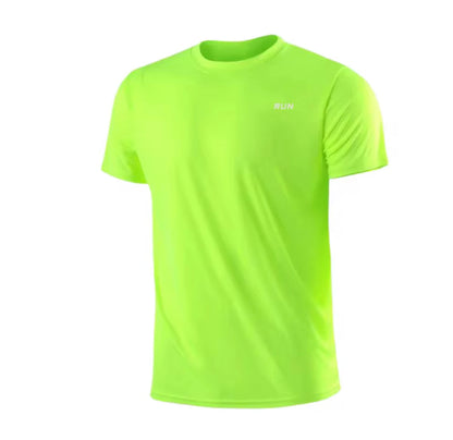 Men Fitness Gym t-Shirt Quick Dry Sport Running Shirts Man Short Sleeve Bodybuilding Top Training Football Jersey Man Sportswear