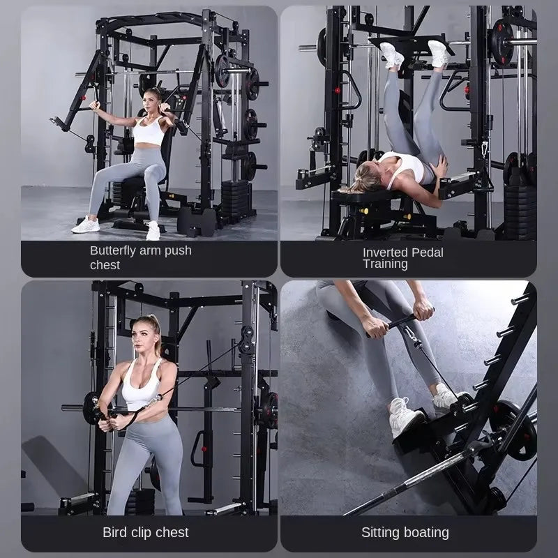 MIYAUP Multi-functional Power Cage Adjustable Pullup Squat 1000Lbs Capacity Comprehensive Fitness Barbell Rack