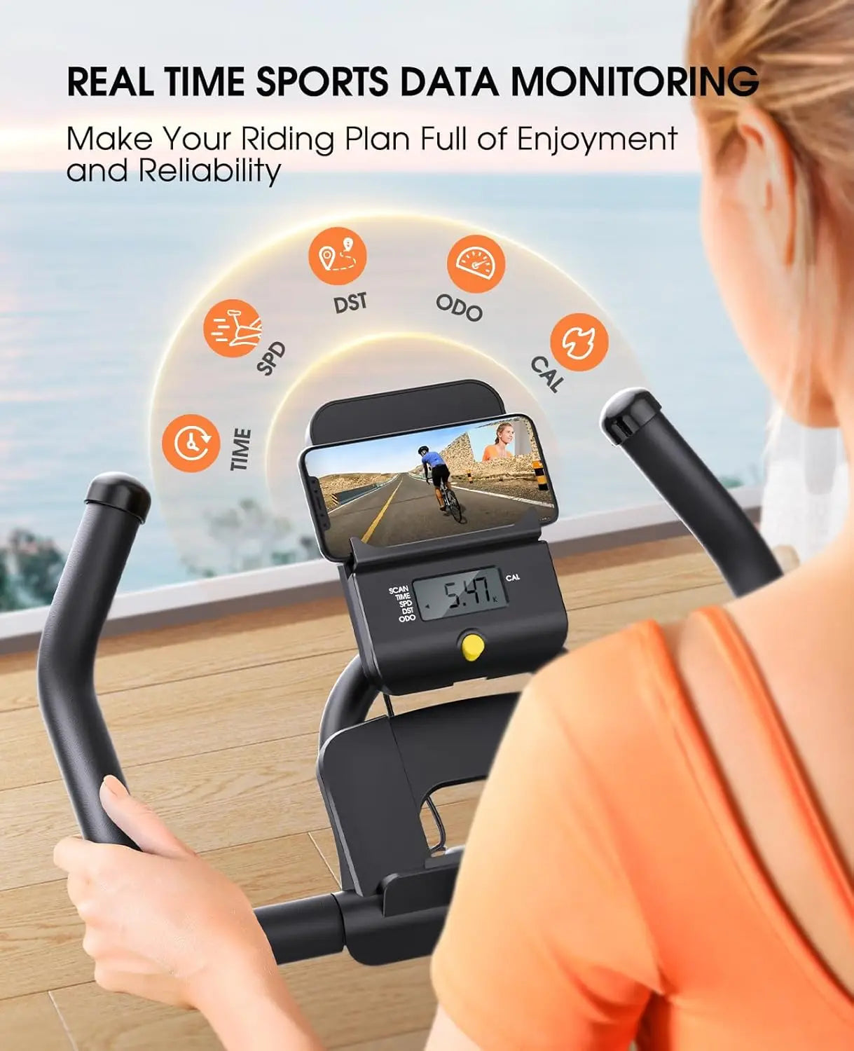 Exercise Bike, Adjustable Magnetic/Brake Pad Resistance Silent Belt Drive, Indoor Cycling Bike for Home Cardio, Fitness Stationa