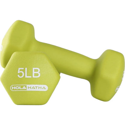 HolaHatha Neoprene Dumbbell Free Hand Weight Set with Rack, Ideal for Home Exercises to Gain Tone and Definition