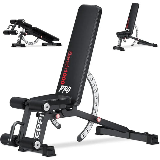 Keppi 1200LB Weight Bench, Heavy Duty Bench1000 PRO Adjustable Workout Bench Press Set for Home Gym Strength Training