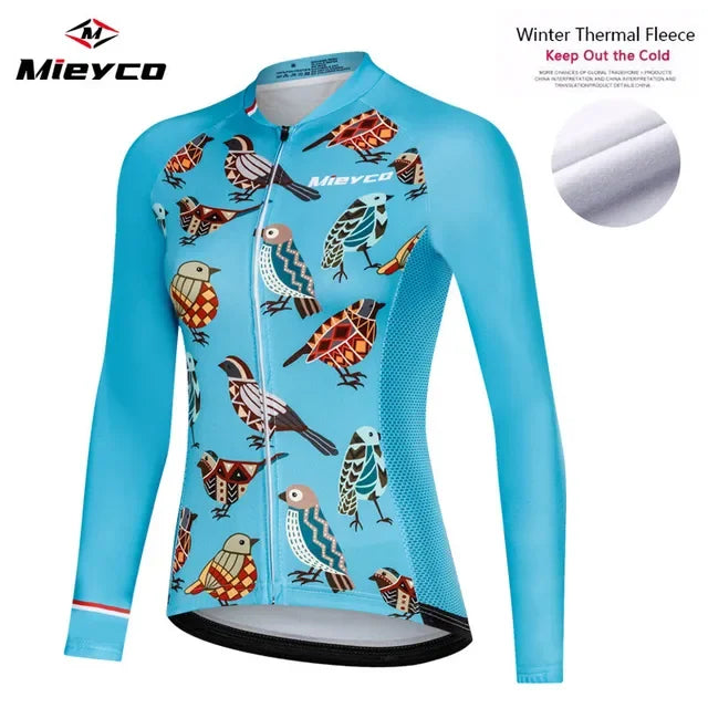 Thermal Fleece Cycling jersey Women  Long Sleeve