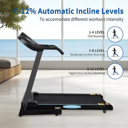 Treadmill / Auto Incline Folding  12% Incline 2.5HP 15 Presets  Use 8.5 mph
