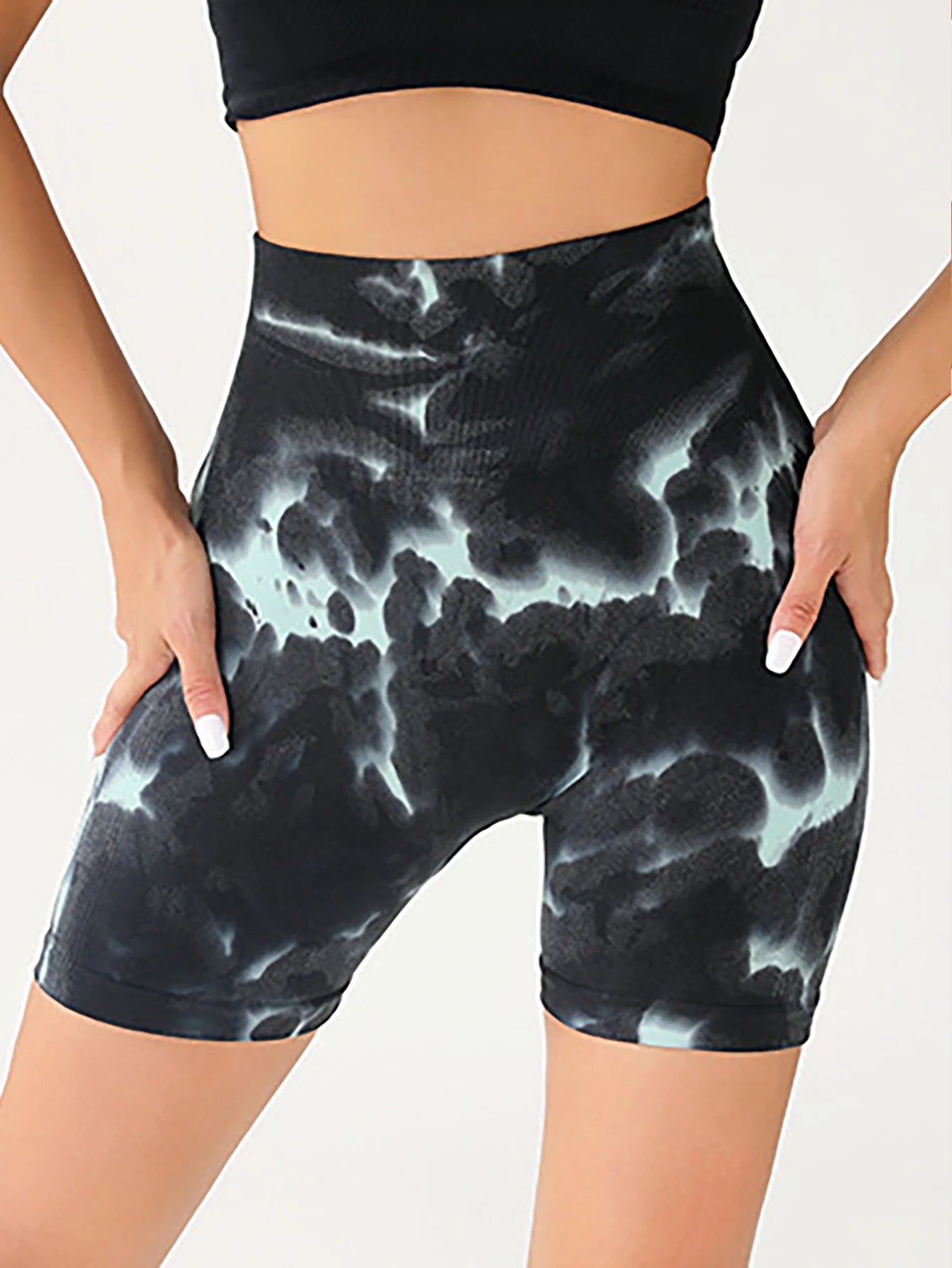 3 Pack Women's Tie-Dye Yoga Gym Shorts