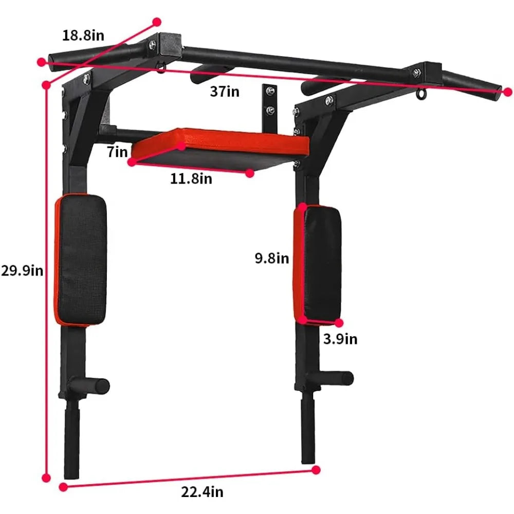 Wall Mount Pull Up Bar Wall Mounted Body Press Pull Up Bar Gym Chin-Up for Upper Body Workout