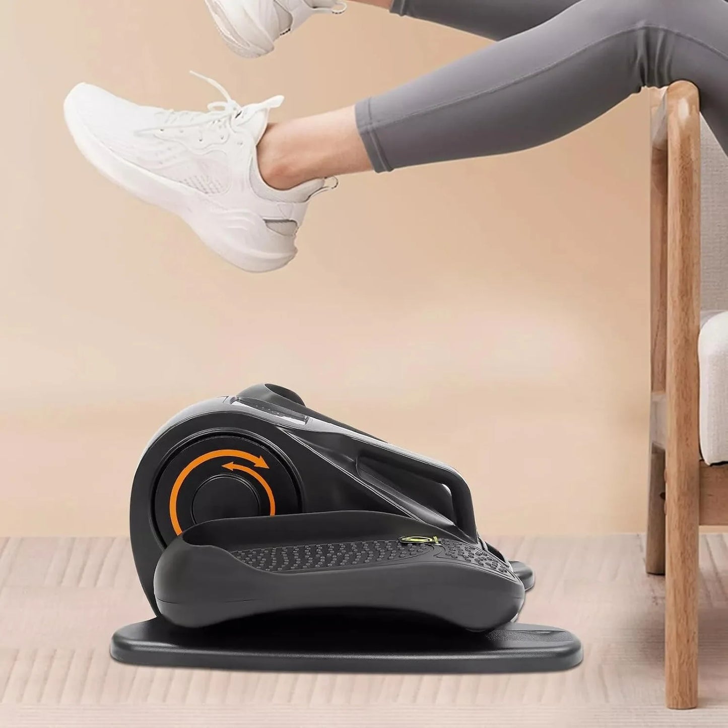 Portable Foot Pedal Exerciser for Home Workout with LCD Display, Remote Control, Motorized Elliptical Trainer for Seniors Adults