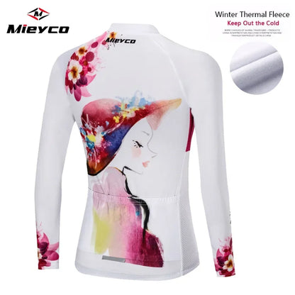 Thermal Fleece Cycling jersey Women  Long Sleeve