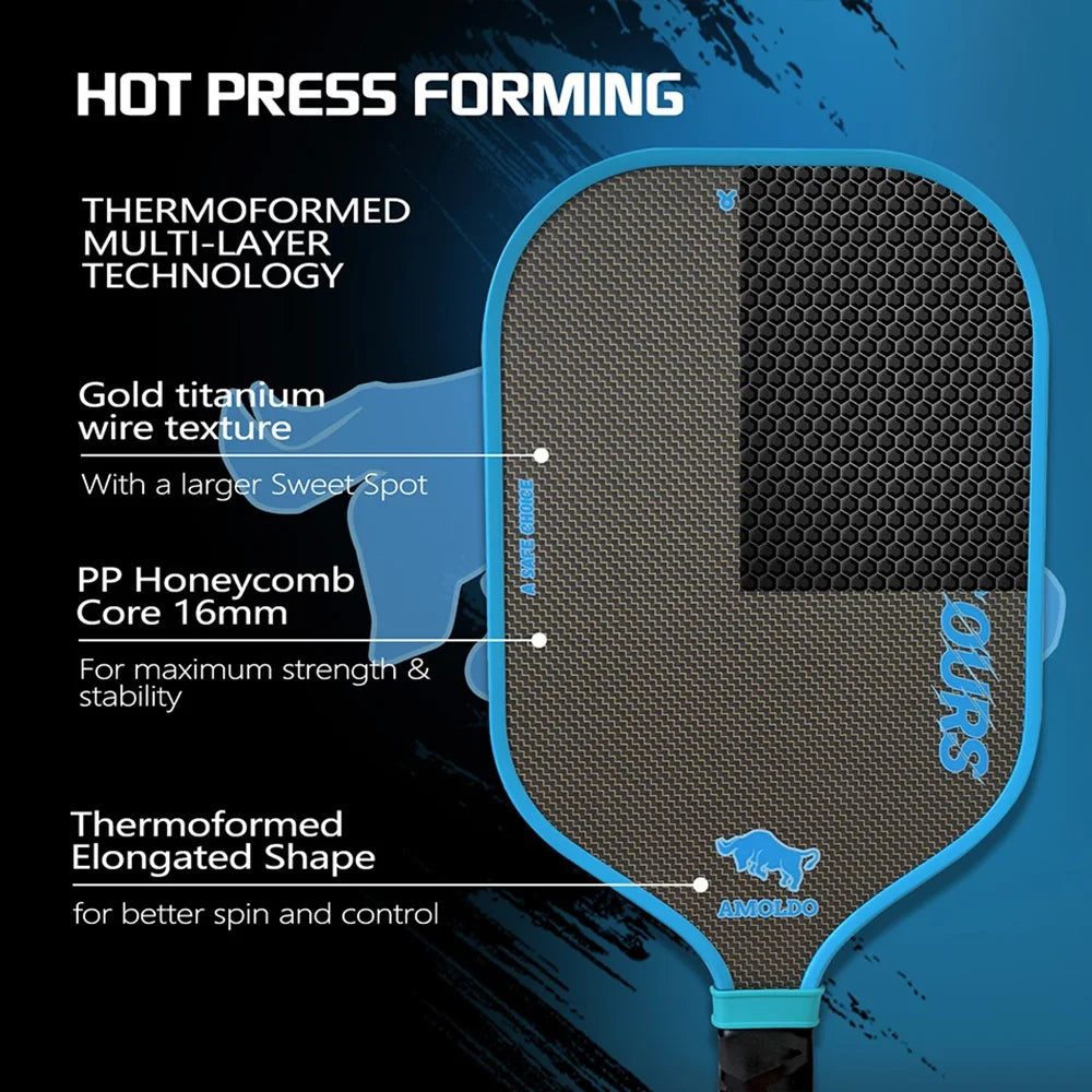 HTPICK Hot pressed Titanium Wire Cloth Pattern Carbon Fiber T700 Pickleball High end Professional Match Racer Pickleb