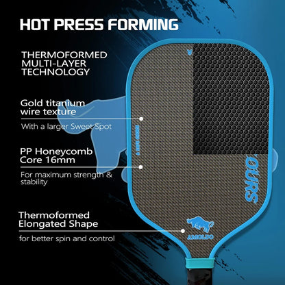 HTPICK Hot pressed Titanium Wire Cloth Pattern Carbon Fiber T700 Pickleball High end Professional Match Racer Pickleb