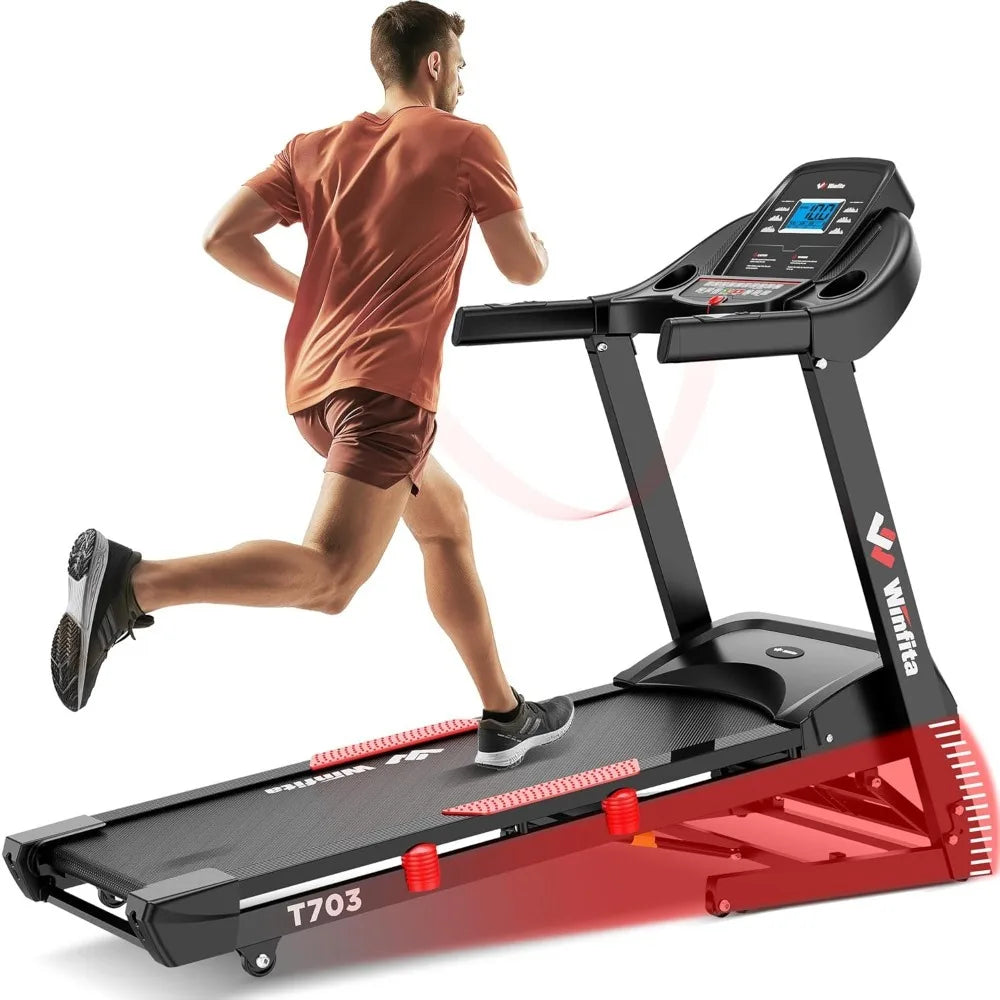 4HP Treadmills, Folding Treadmill with 15% Auto Incline