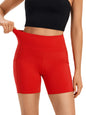 Women's S High Waist Shorts with Pocket Gym Yoga Exercise Running Spandex Riding Tights Sweat-Absorbent Breathable Summer Fashion
