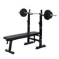 Adjustable Folding Multifunctional Workout Station Adjustable Workout Bench with Squat Rack - balck red