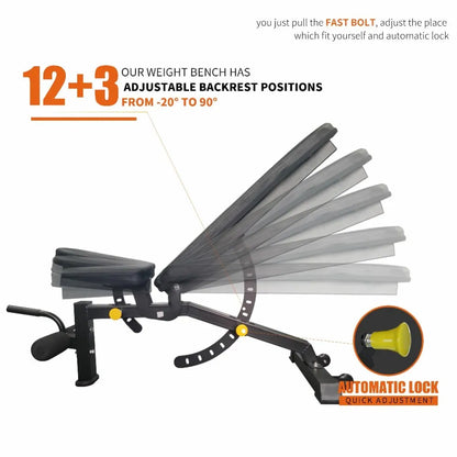 Adjustable Strength Training Bench Press Home Full Body Workout Foldable Weight Benches Multi-functional Fitness Dumbbell Chair