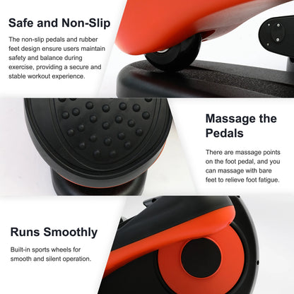 Under Desk Elliptical Pedal Trainer Exerciser Seated Elliptical Machines Bike Mini Adjustable Speeds Remote Portable for Home