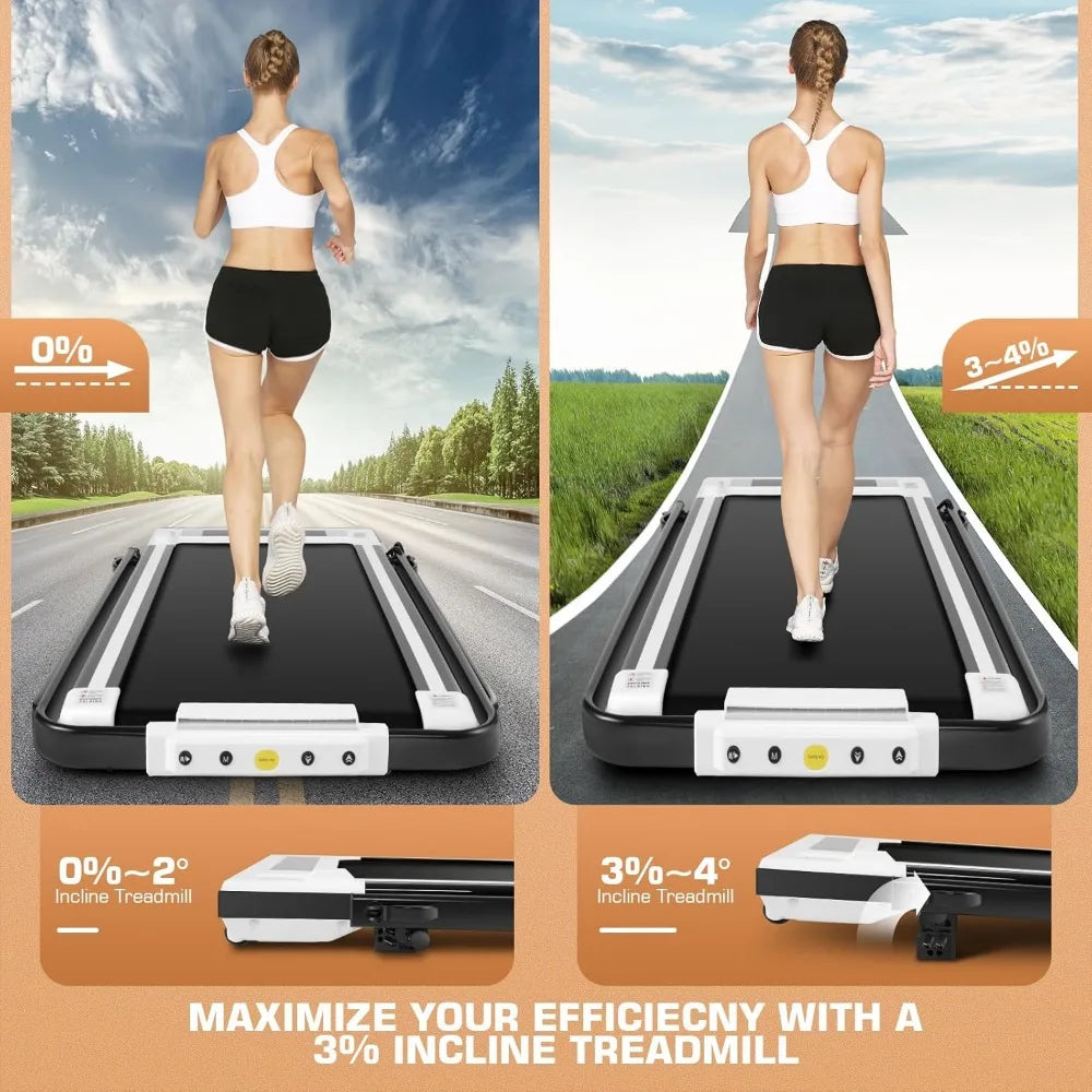 Compact Electric Treadmill with Incline, Under Desk Folding, 300 lb Max Capacity for Home, Gym, and Office Use