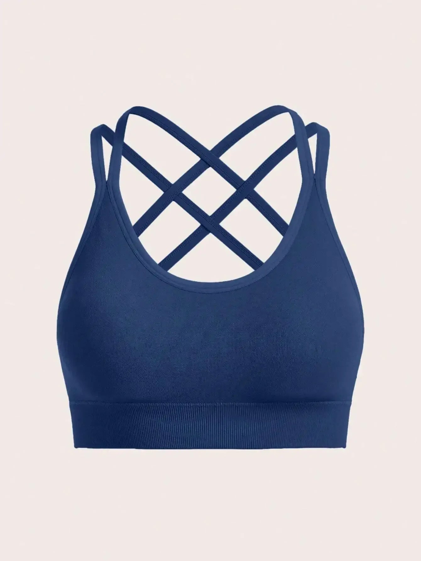Yoga Sxy Solid Color Seamless High-Stretch Cross Back Sports Bra
