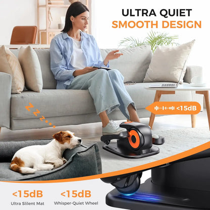 Under Desk Elliptical Machine, Ellipse Leg Exerciser for Seniors, Quiet and Portable Pedal Exerciser While Sitting, Elliptical E
