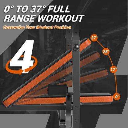 XDDIAS Weight Bench, 770LBS Bench Press Set with Leg Extension, 6 in 1 Weight Bench for Home Gym