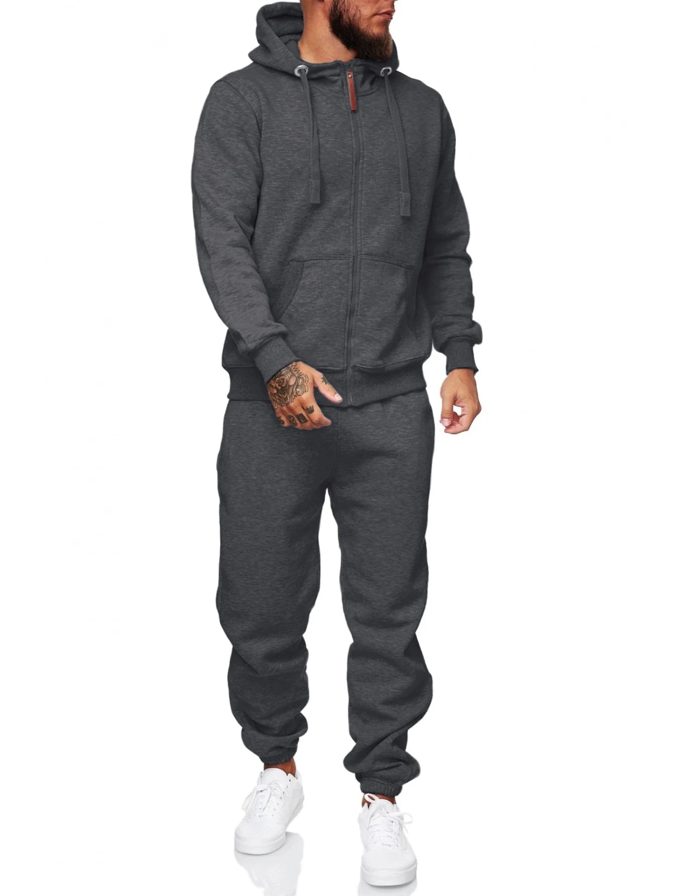 Sweat suits men Tracksuits 2 Piece sets Athletic Jogging suits Hoodie Casual Long Sleeve Zipper Outfits for men