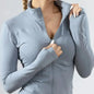 Yoga Coat Short Sports Jacket Women's Fitness Clothes Slimming Body Sculpting Zipper Yoga Jacket Outdoor Sports Long Sleeved