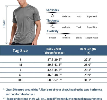 Men's Workout Shirts Lightweight Quick Dry T-Shirts