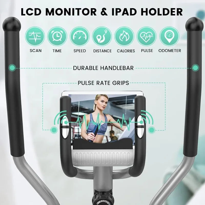 Dripex Elliptical Exercise Machine, Elliptical Machine for Home w/Hyper-Quiet Magnetic Driving System, 8-Level Resistance,