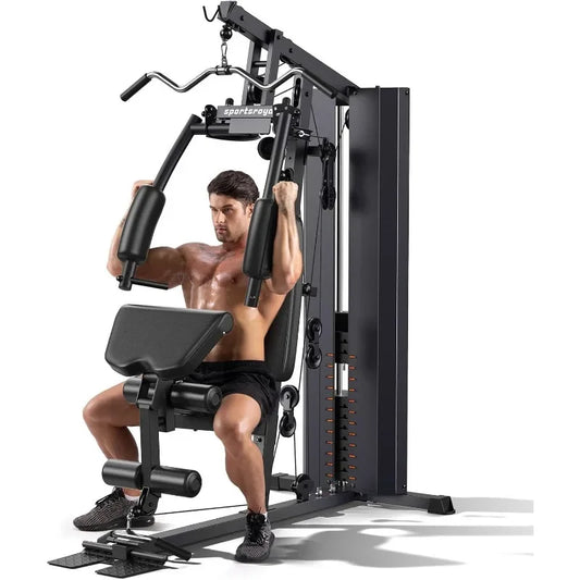 Tool Home Gym, Multifunctional Home Gym Equipment, Workout Station with 154LBS Weight Stack Guaranteed Authentic.