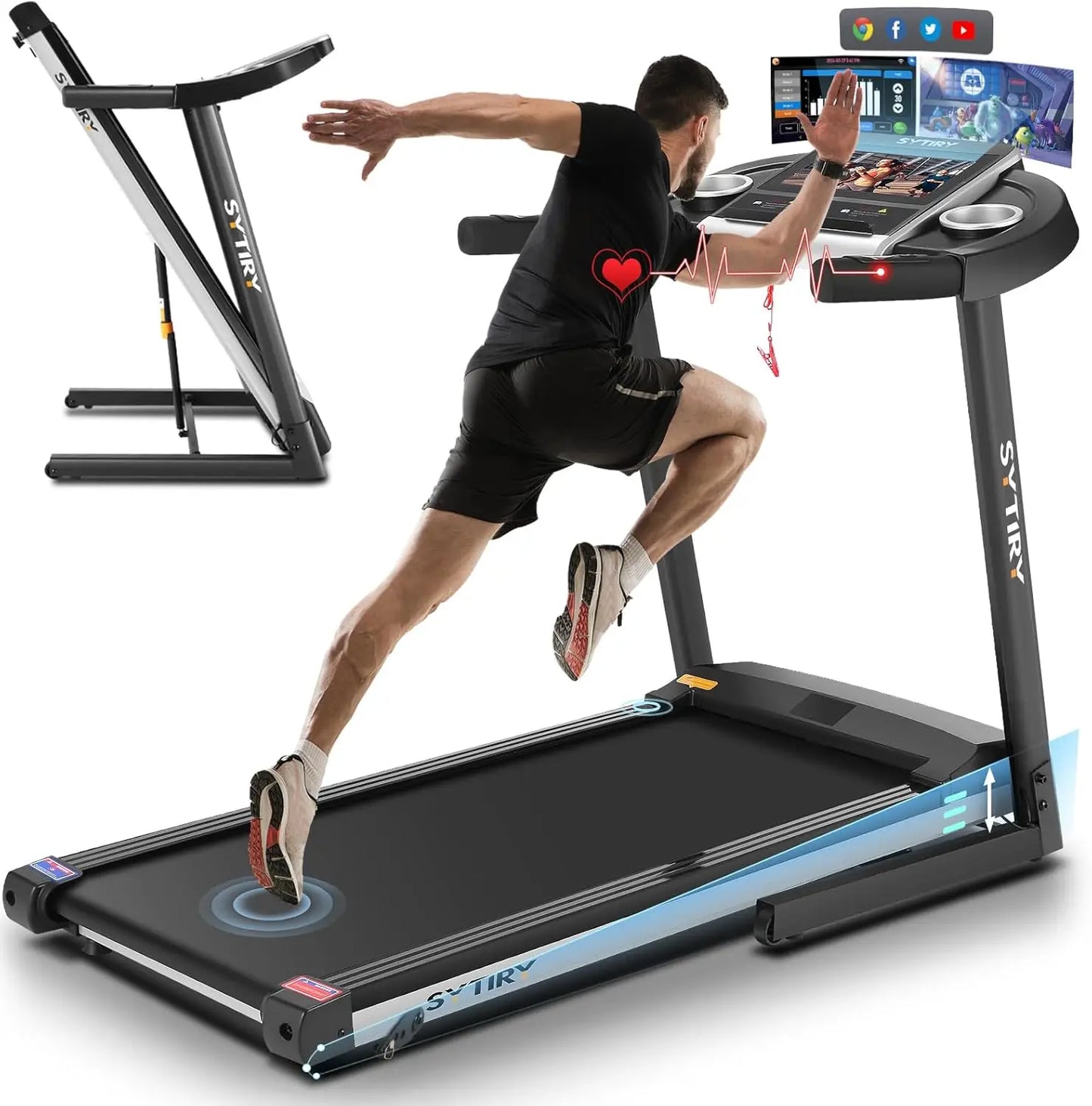 Treadmill / Touch Screen, 3.25HP Treadmills with TV WiFi,