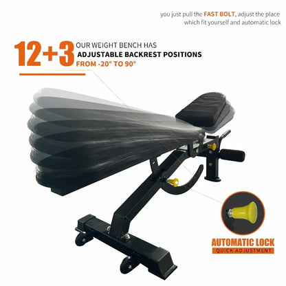 Adjustable Strength Training Bench Press Home Full Body Workout Foldable Weight Benches Multi-functional Fitness Dumbbell Chair