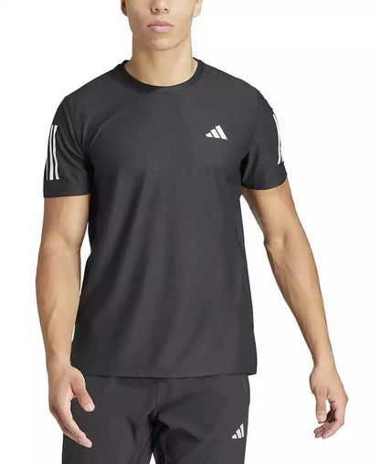 Adidas Men's Own the Run Short Sleeve T-Shirt Moisture-Wicking Running Sportswear Core Black White Red