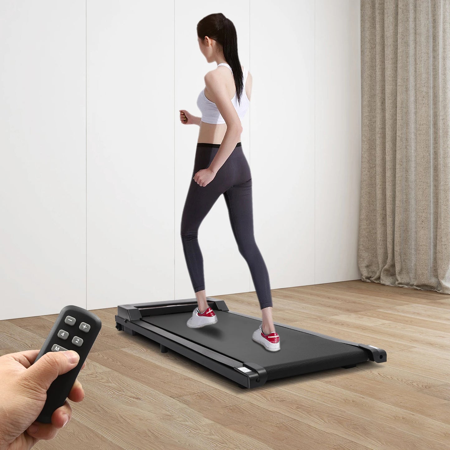 Electric Treadmil Under Desk Walking Pad Home Office Fitness Running Jogging LED
