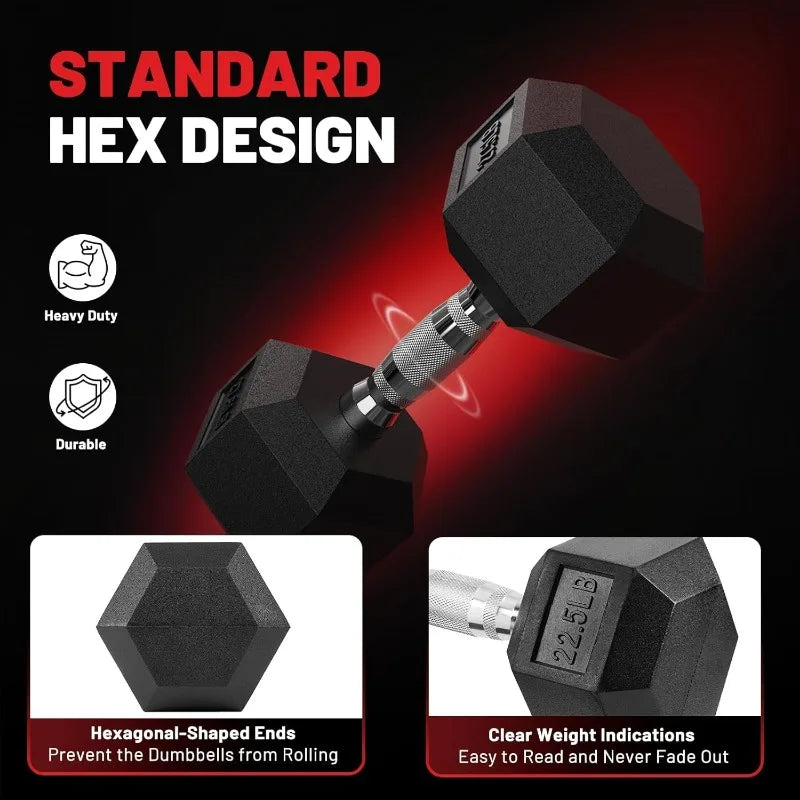 PAPABABE Dumbbell Set, Weights Dumbbells Set With Rack Free Weights Dumbbells Set Home Weight Set