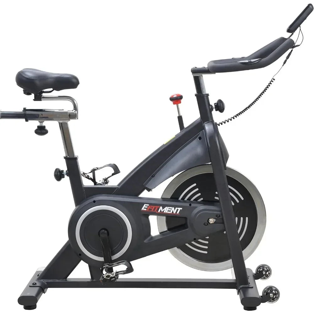 Indoor Cycle Bike, Magnetic Cycling Trainer Exercise with Belt Drive, LCD Monitor and Pulse Monitor