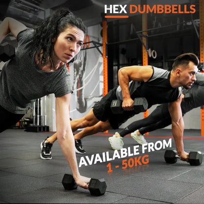 350-550LBS Rubber Hex Dumbbell Sets with Rack for Home Gym, Coated Hand Weights for Strength Training, Workouts