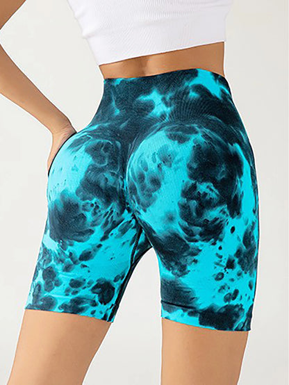 3 Pack Women's Tie-Dye Yoga Gym Shorts