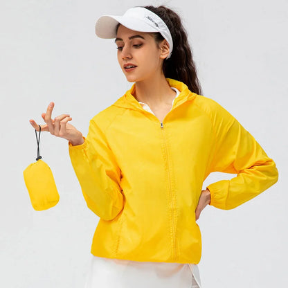 New Women outdoor sports skin windbreaker waterproof windproof lightweight breathable quick dry clothes cycling long sleeve coat