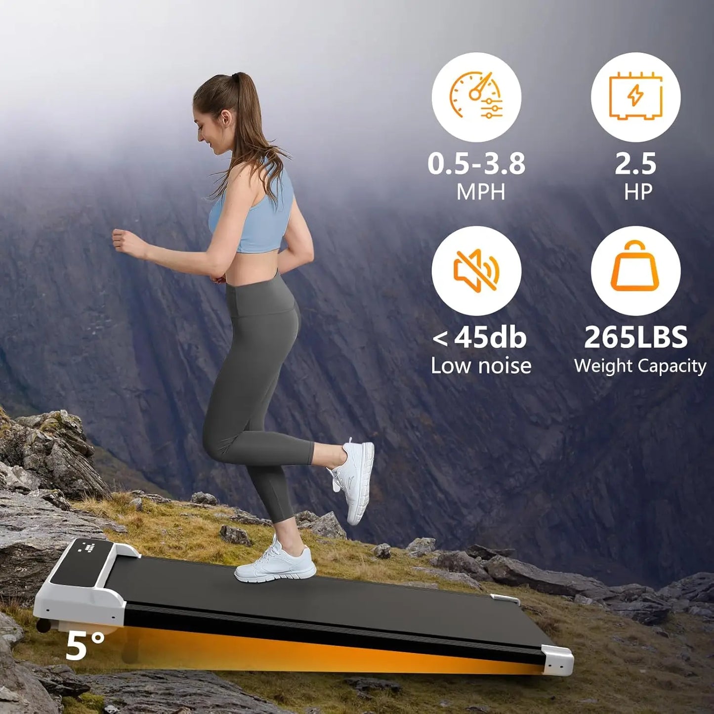 Walking Pad 2 In 1 For Walking And Jogging, Under Desk Treadmill For Home Office With Remote Control, Portable Walking Pad Tread