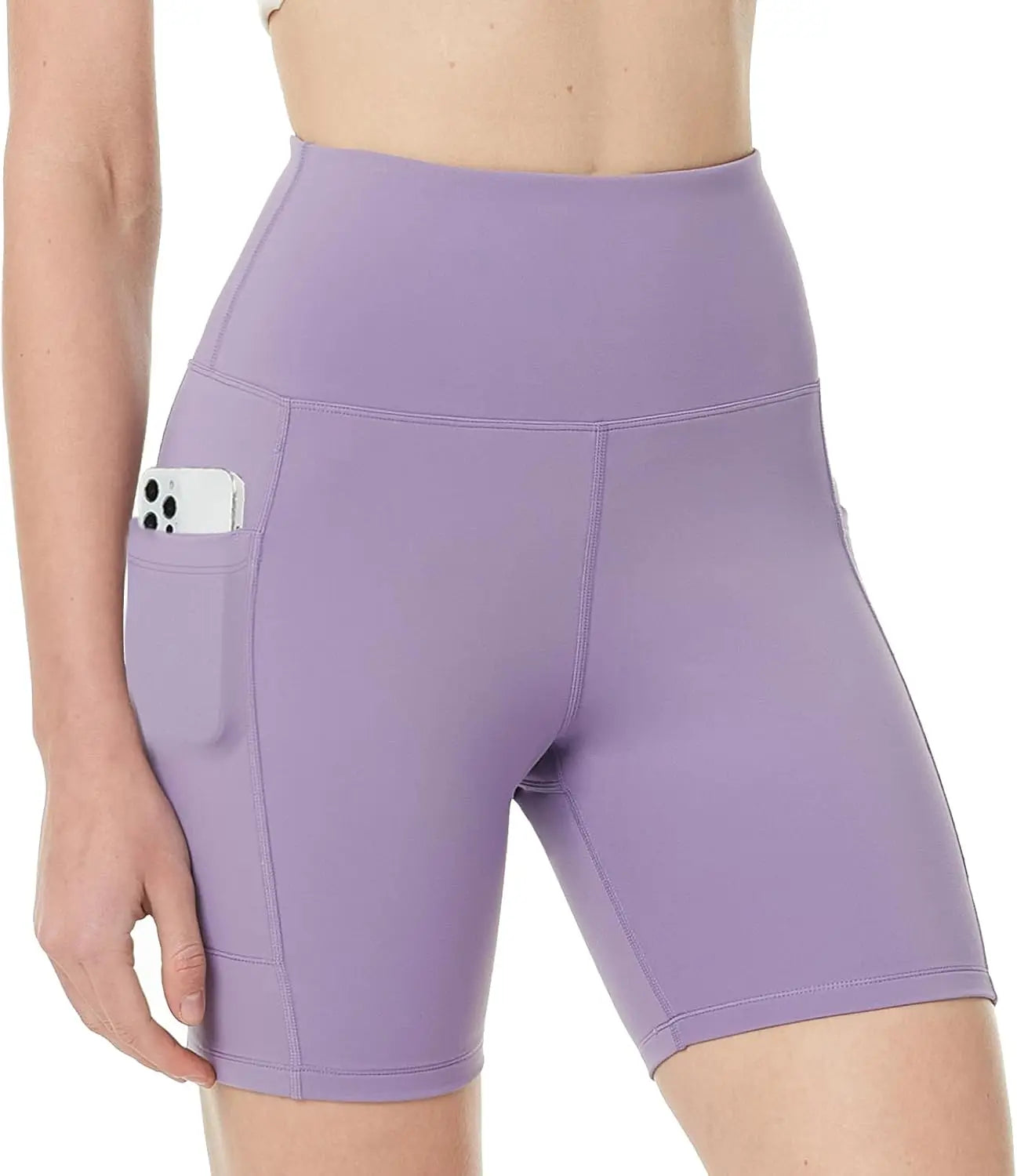 Yoga Shorts Women with Pockets High Waisted