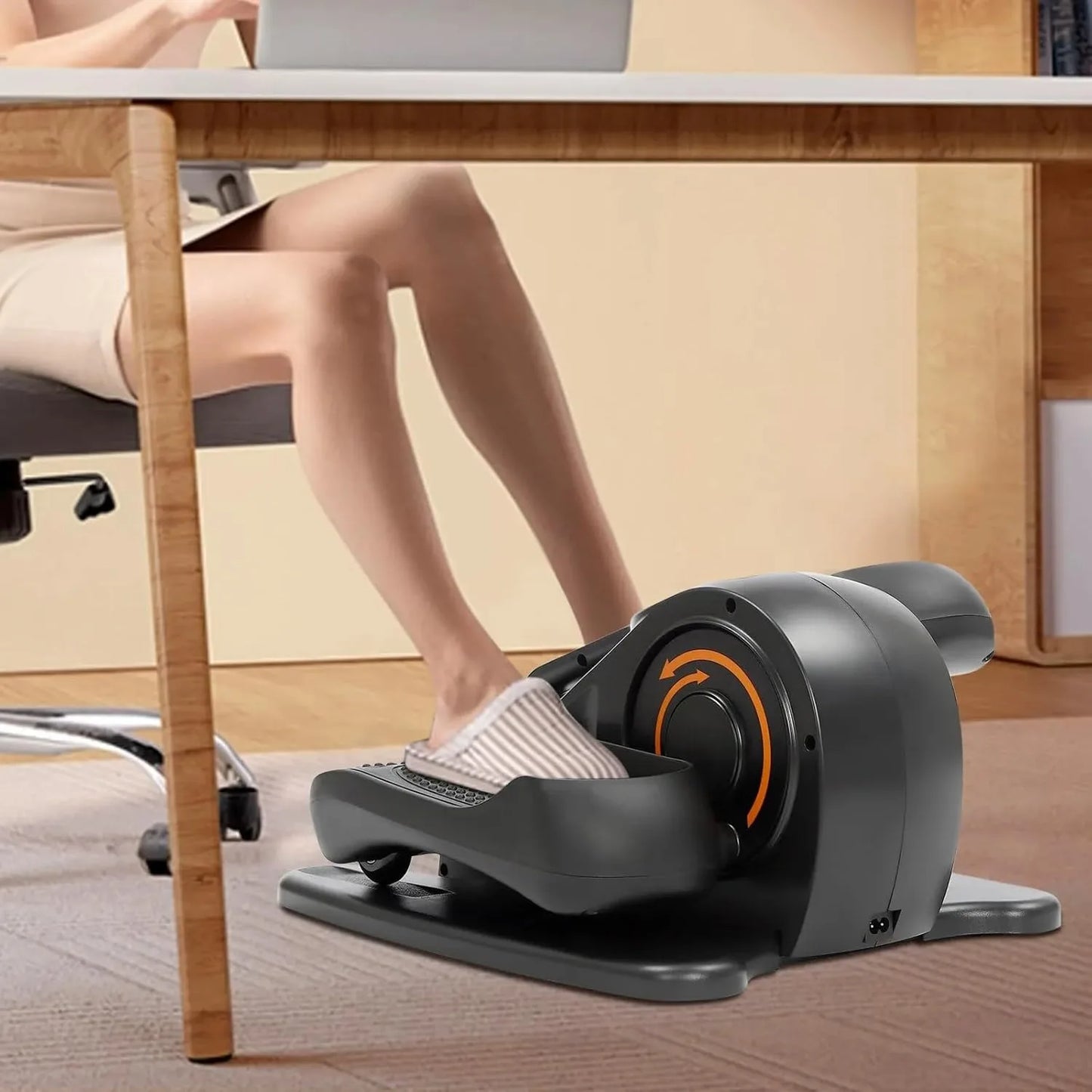 Portable Foot Pedal Exerciser for Home Workout with LCD Display, Remote Control, Motorized Elliptical Trainer for Seniors Adults